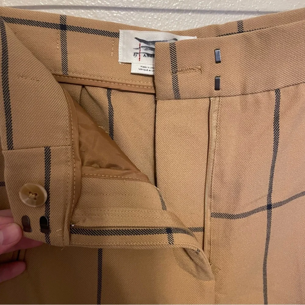 Anthropologie Sable Windowpane Trousers Size 6 Office Wear Professional EUC